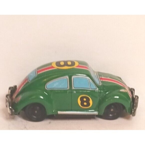 Tintoys Volkswagon VW #8 Beetle Friction Drive Worn Some Vintage Green Japan - Picture 2 of 9